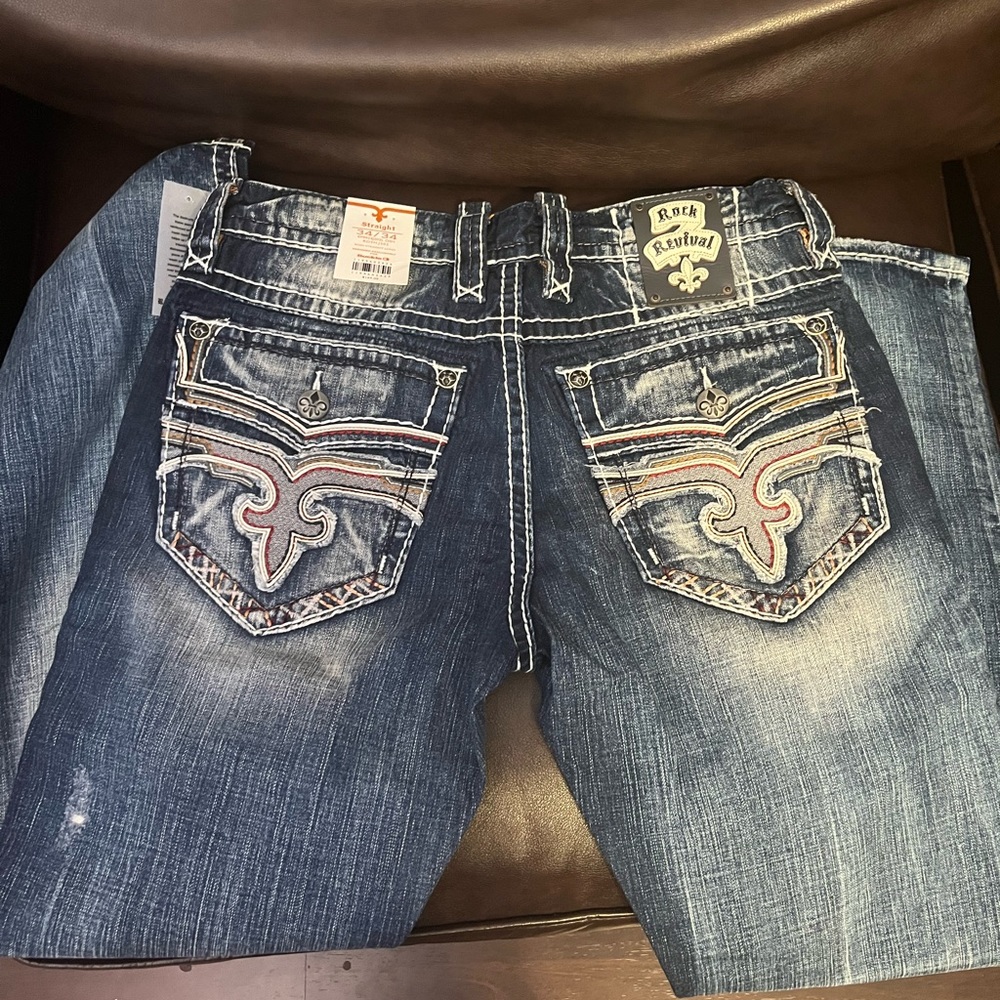 Rock Revival Mens Designer Jeans 34x34 NWT
